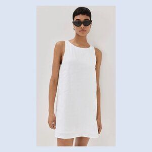 Reformation Jessi White Linen Mini Dress